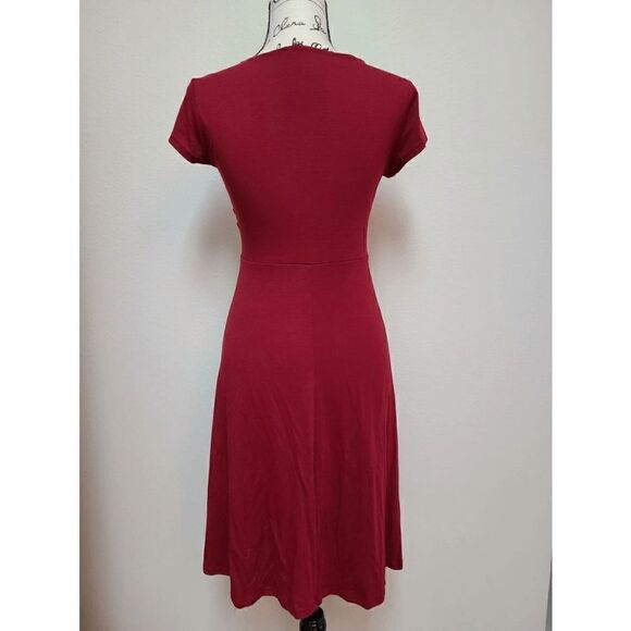 Casual Short Sleeve Surplice V Neck Faux Wrap T-Shirt Swing Dress SIZE L NWT - Picture 10 of 16